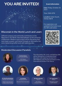 Flyer for the Wisconsin in the World book launch event