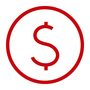 A red dollar sign.