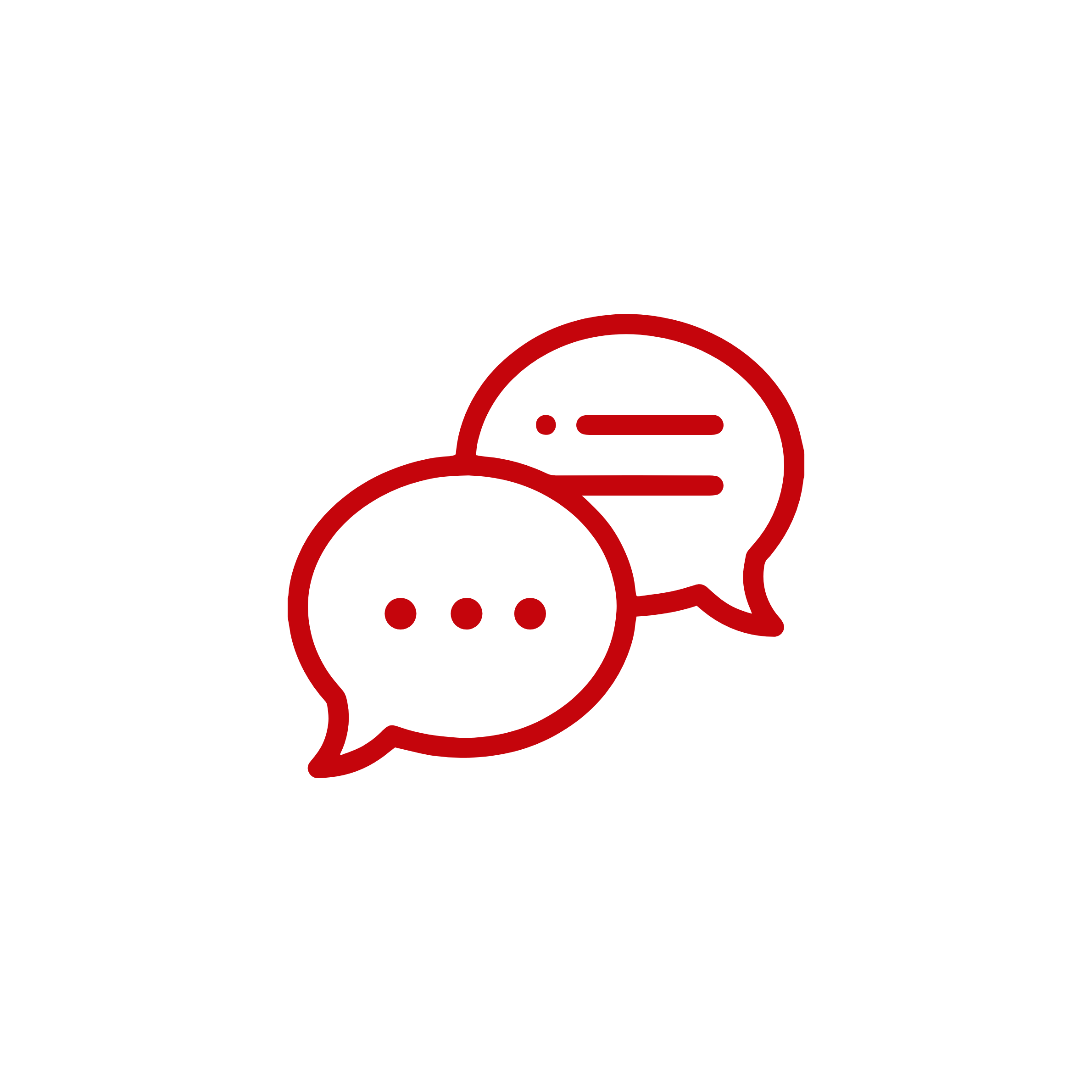 Two red speech bubbles representing communication